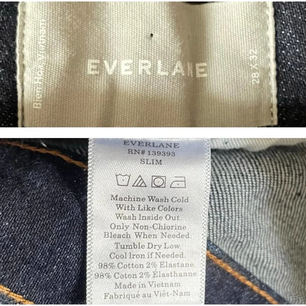 Everlane Mens Dark Wash Slim Fit Jeans 28x32